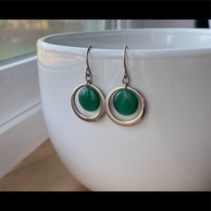 Green Glass Earrings